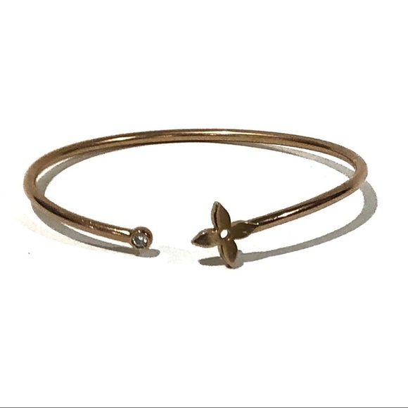 Louis Vuitton 18k Pink Rose Gold and Diamond Idylle Blossom Twist Bracelet Cuff - Picture 6 of 12